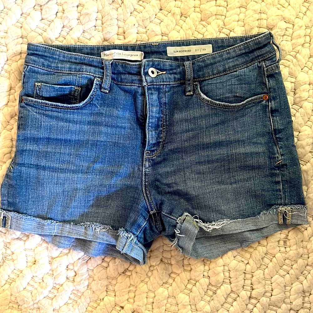 Pilcro by anthropology slim boyfriend jean shorts